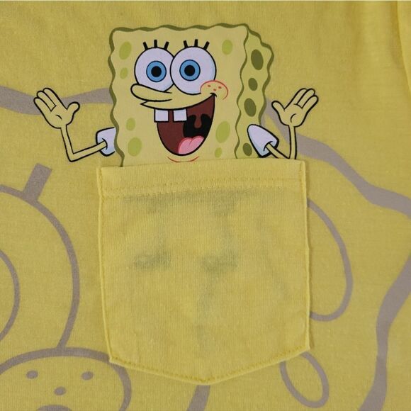 SpongeBob SquarePants Women's Yellow Graphic Crewneck Short Sleeve T-Shirt - Picture 10 of 15